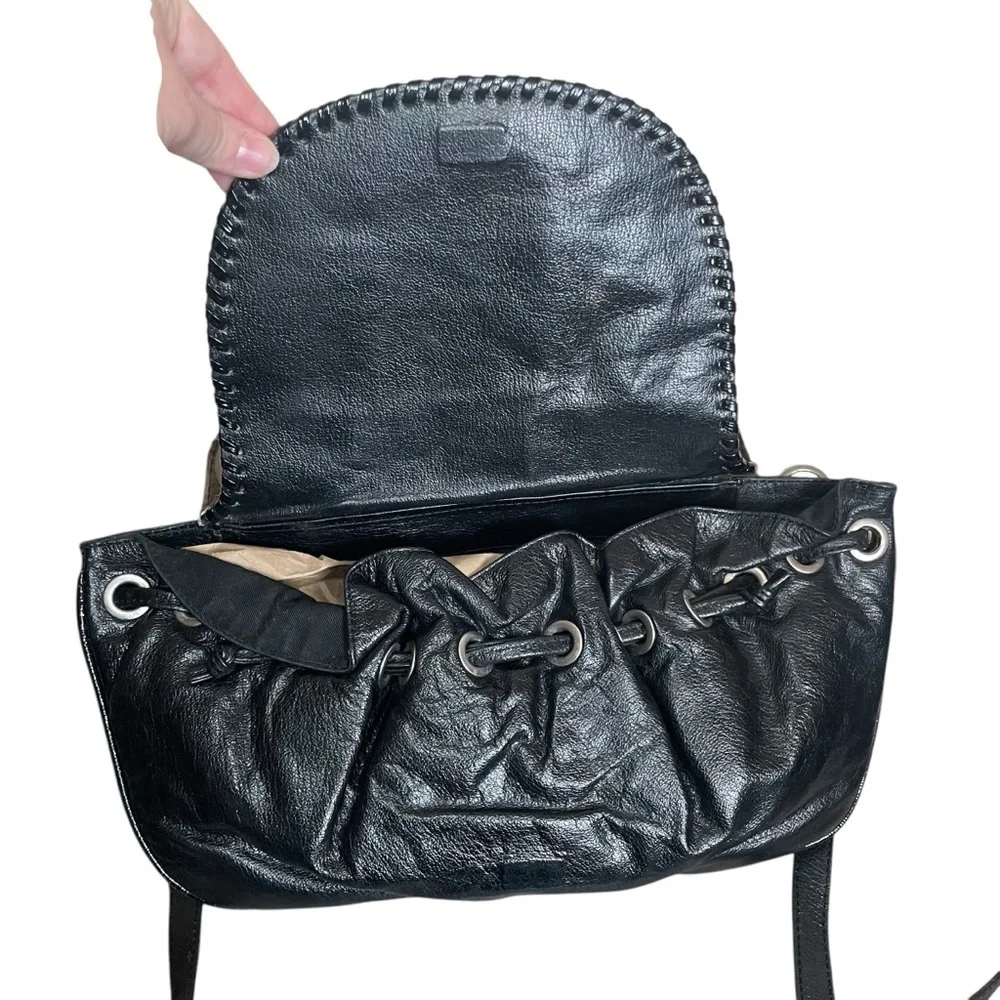 Black Leather Brown White‎ Cowhide Boho Purse Mondrina Handbag Western Cowgirl